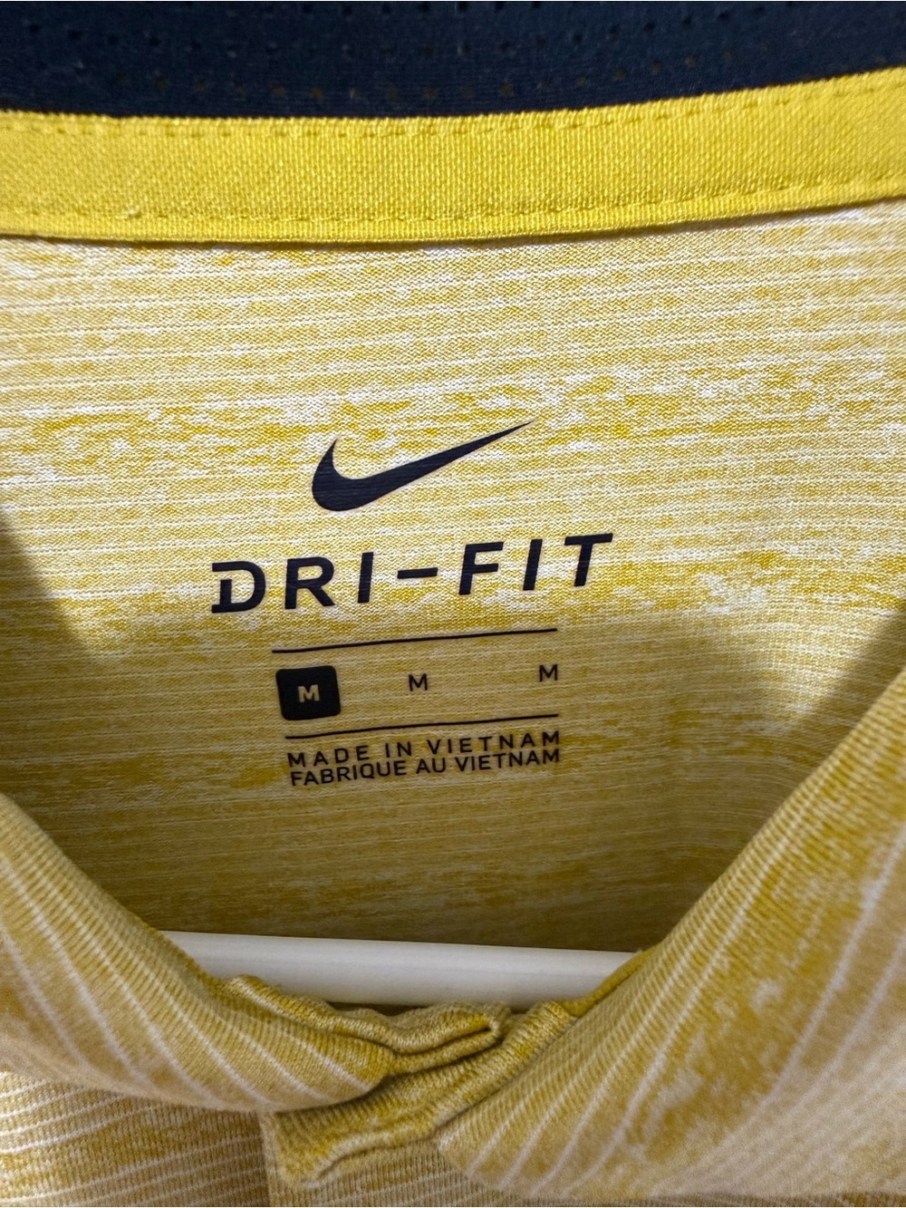 Nike Men’s Yellow Striped Dri-FIT Polo - Picture 3 of 5